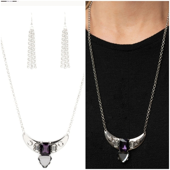 YOU THE TAILSMAN PURPLE NECKLACE/EARRING SET
